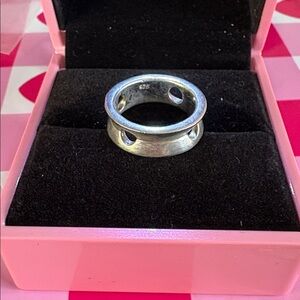Vintage Sterling silver Band with holes marked 925 size 5.5